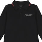 Boys Black Aston Martin Logo Polo Shirt, 1, hi-res