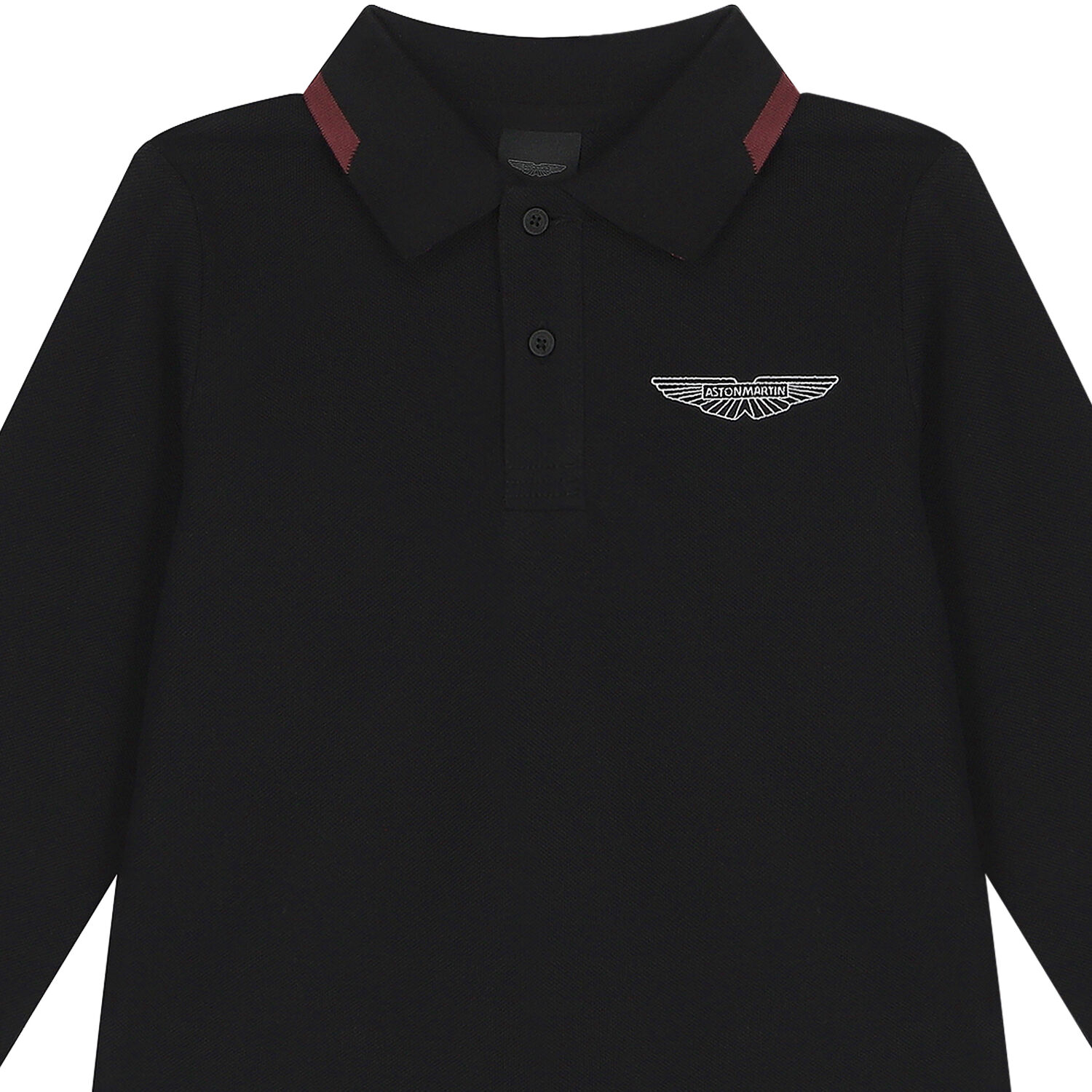 Boys Black Aston Martin Logo Polo Shirt, 1, hi-res