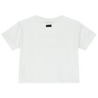 Girls White Logo T-Shirt, 1, hi-res