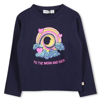 Girls Navy Blue Long Sleeve Top