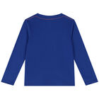 Boys Blue Logo Long Sleeve Top, 1, hi-res