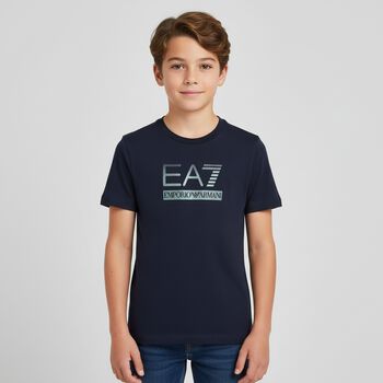 Boys Navy Blue Logo T-Shirt