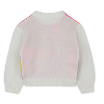 Girls Multi-Coloured Heart Knitted Sweatshirt, 1 Girls Multi-Coloured Heart Knitted Sweatshirt
