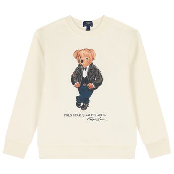 Boys Ivory Polo Bear Sweatshirt
