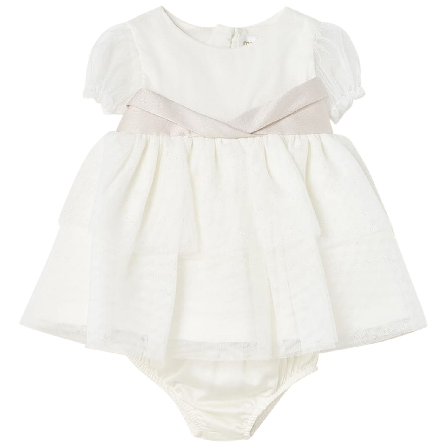 Baby Girls Ivory Glitter Tulle Dress Set, 1, hi-res