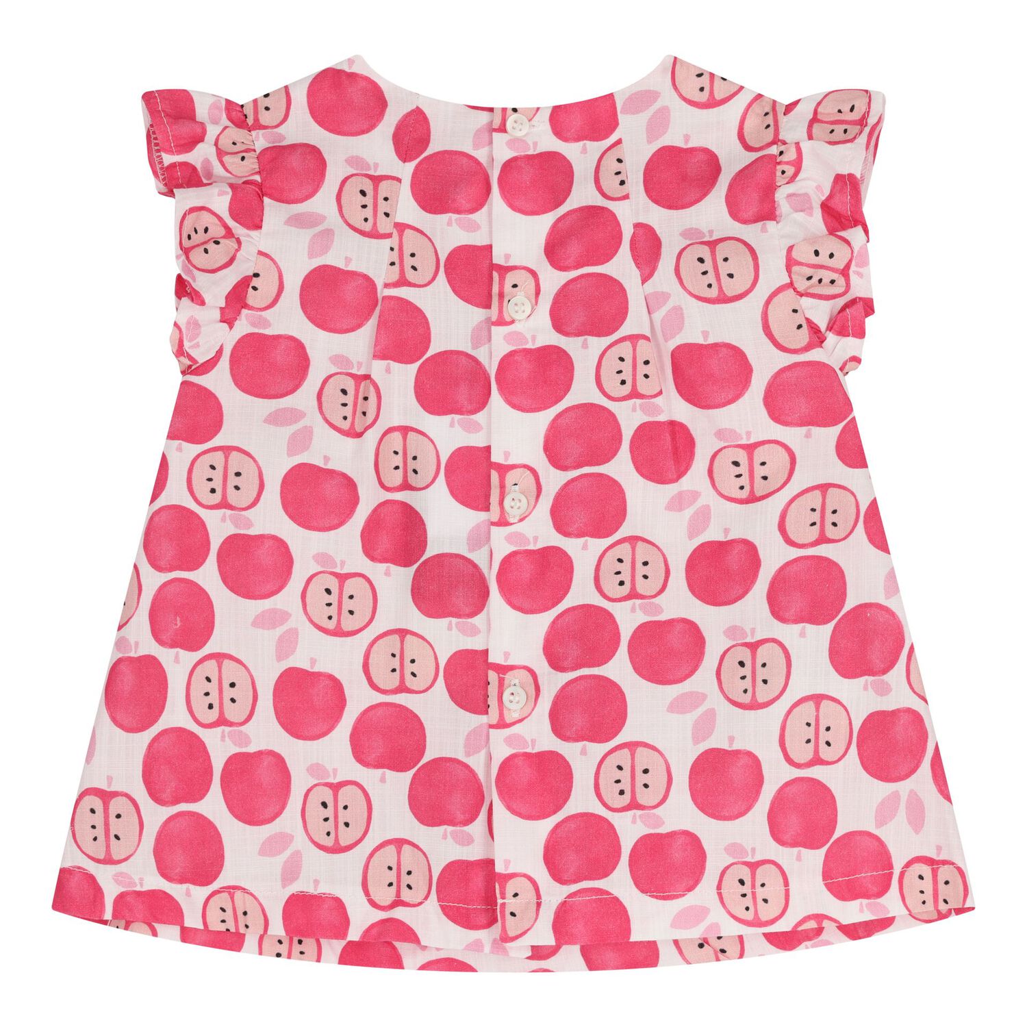 Baby Girls Pink Apple Dress, 1, hi-res