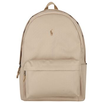Beige Canvas Pony Logo Backpack ( 44cm ) 
