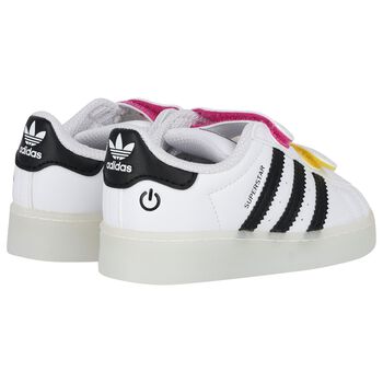 White & Black Superstar Led Lights Trainers