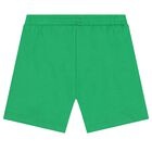 Younger Boys White & Green Logo Shorts Set, 1, hi-res