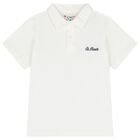 Boys Ivory Logo Polo Shirt, 1, hi-res