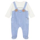 Baby Boys White & Blue Lamb Babygrow, 1, hi-res