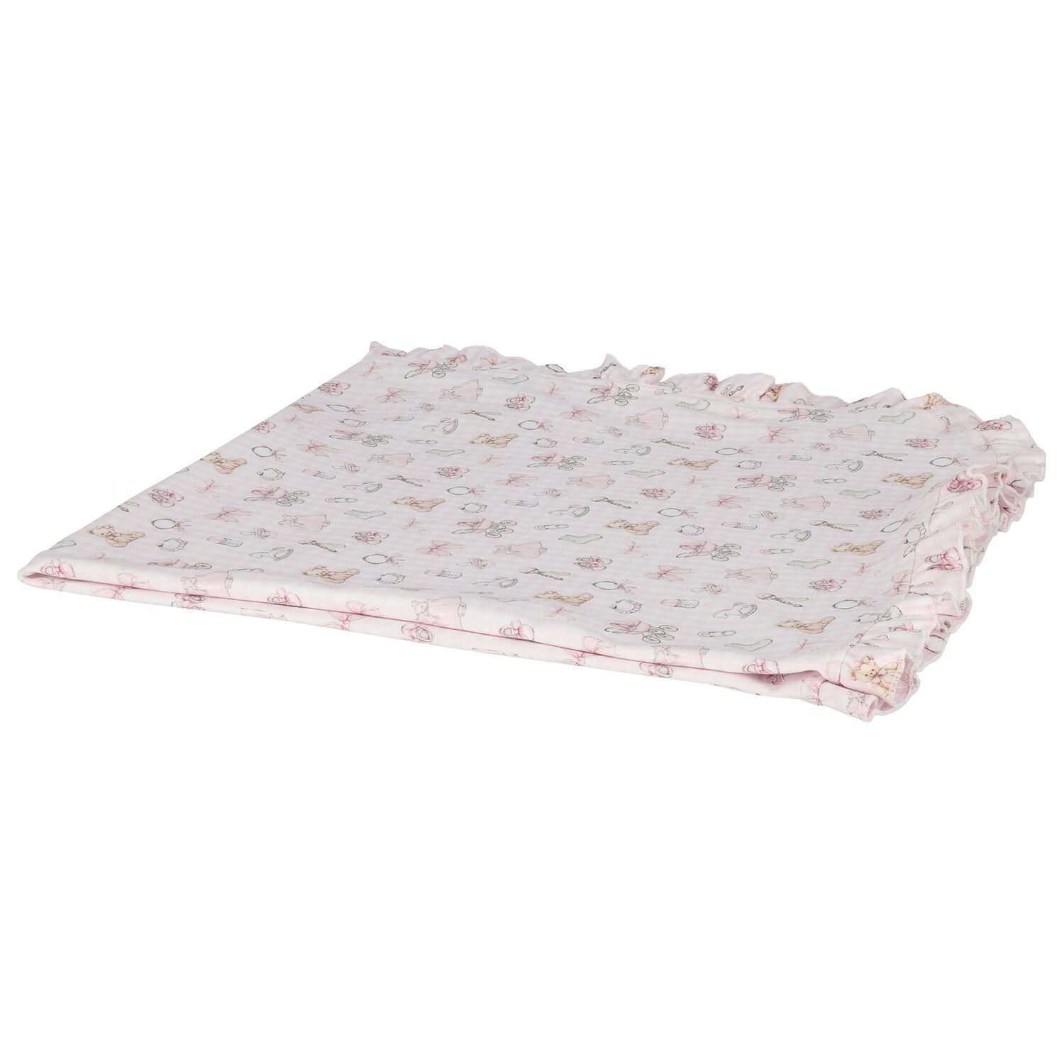 Pink Nursery Print Baby Blanket, 1, hi-res