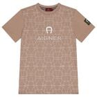 Boys Beige Logo T-Shirt, 3, hi-res
