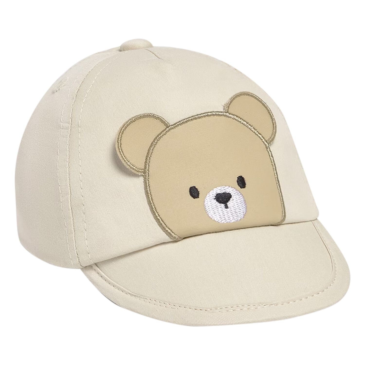 Baby Boys Beige Teddy Bear Cap, 2, hi-res
