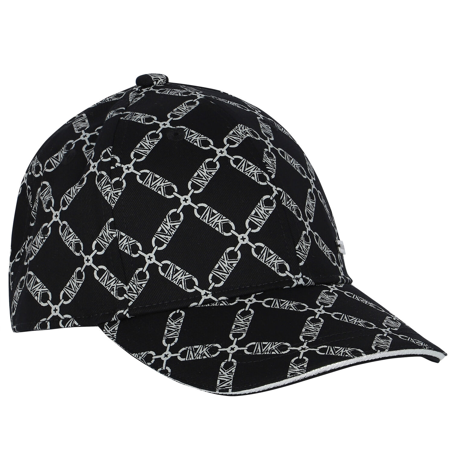 Girls Black Chain Logo Cap, 1, hi-res