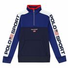 Boys Blue Logo Zip Up Top, 1, hi-res