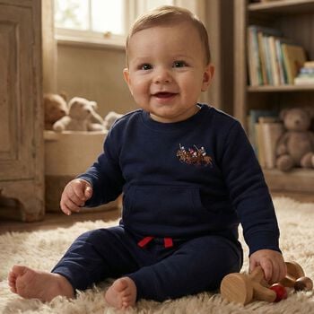 Baby Boys Navy Blue Logo Tracksuit