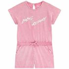 Girls Pink Logo Playsuit, 1, hi-res