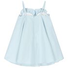 Girls Blue Flower Dress, 2, hi-res