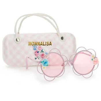 Girls Pink Flower Sunglasses