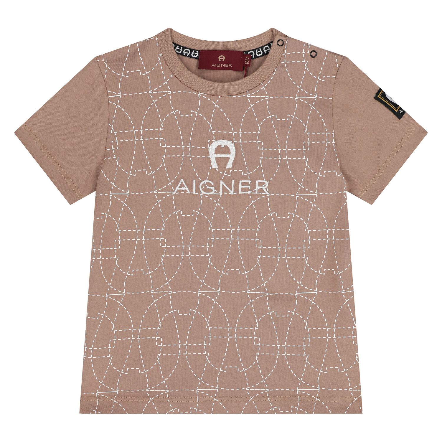 Younger Boys Beige Logo T-Shirt, 2, hi-res