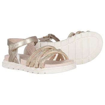 Girls Gold Logo Sandals 