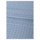 Baby Boys Blue Cable Knit Blanket, 3, hi-res