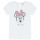 Younger Girls White Minnie Mouse T-Shirt, 1, hi-res