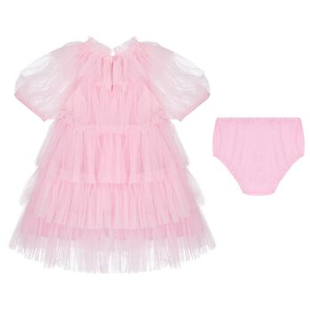 Baby Girls Pink Sequin Tulle Dress Set