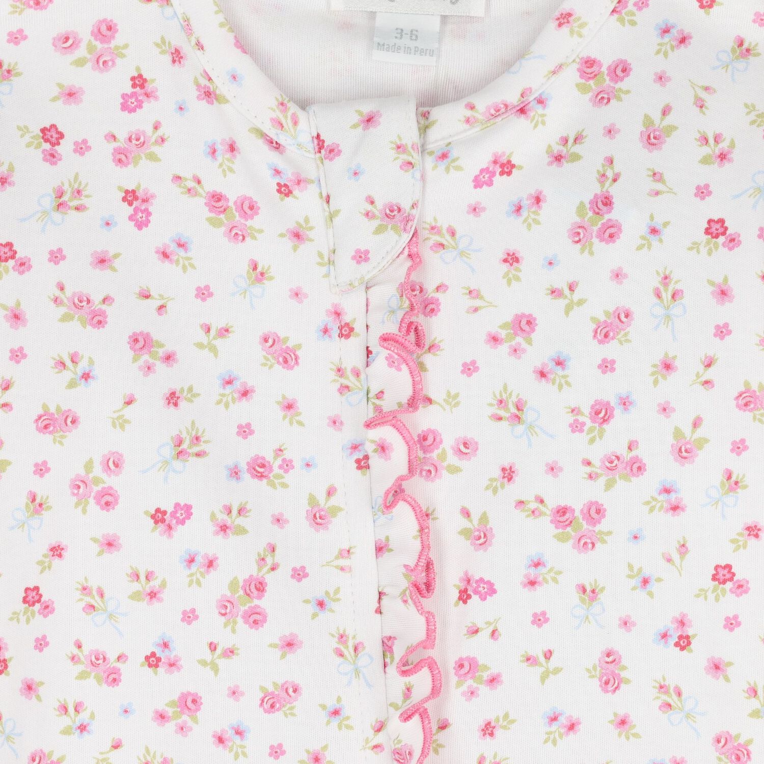 Baby Girls White & Pink Rose Renaissance Babygrow, 1, hi-res