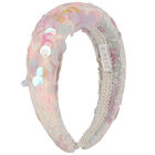 Girls Pink Sequins Headband, 1, hi-res
