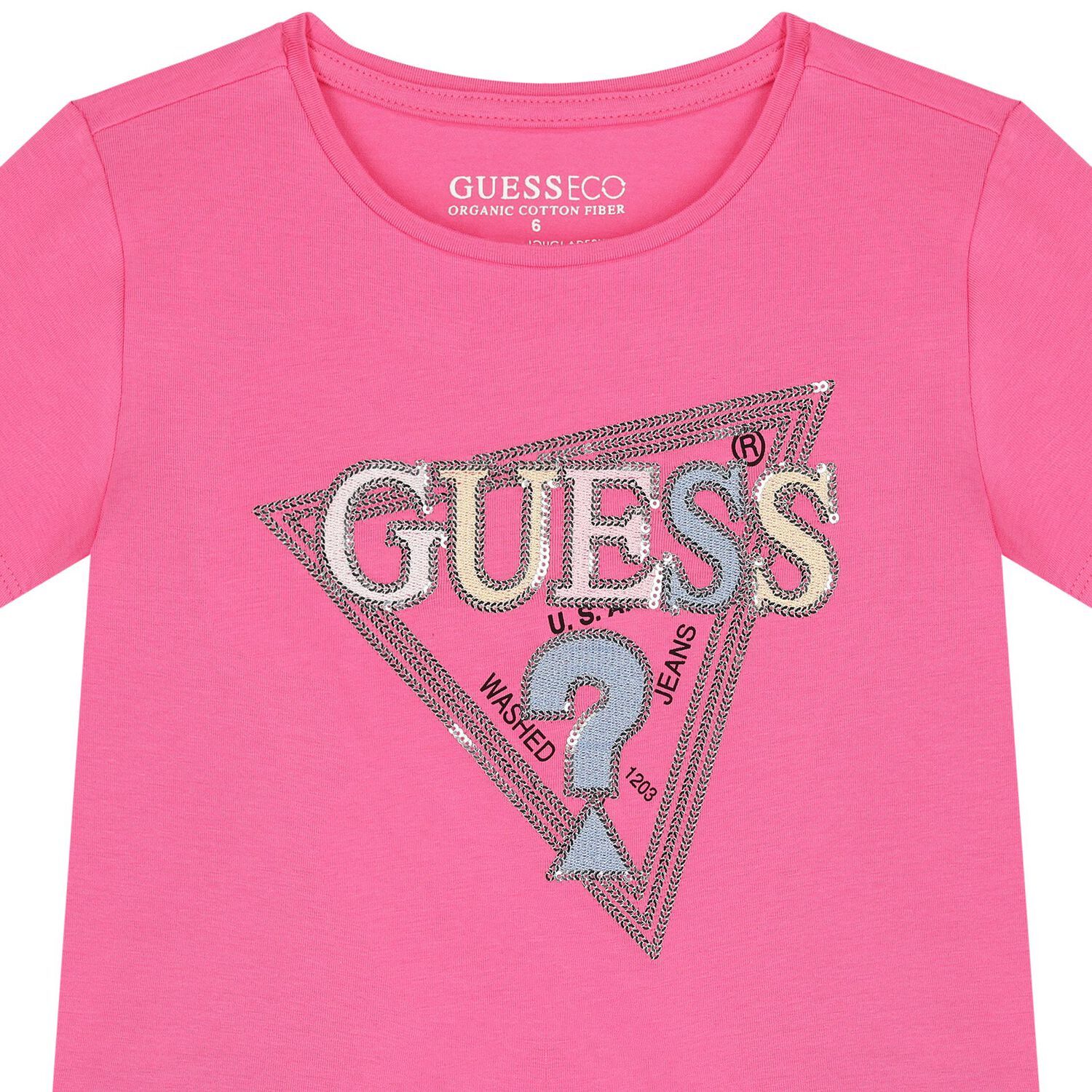 Girls Pink Embellished Logo T-Shirt, 3, hi-res