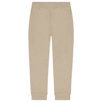 Boys Beige Logo Joggers