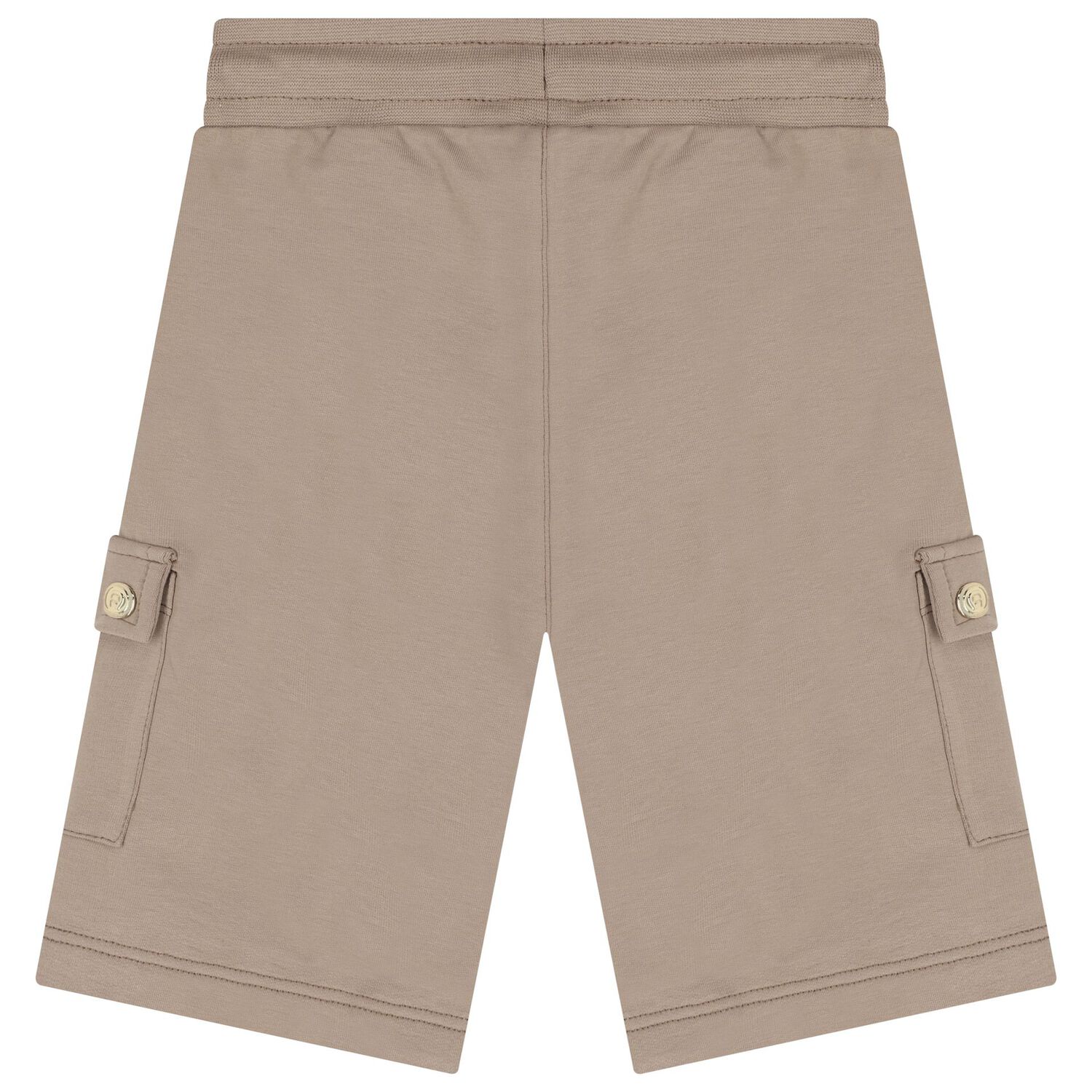 Boys White & Beige Logo Shorts Set, 1, hi-res