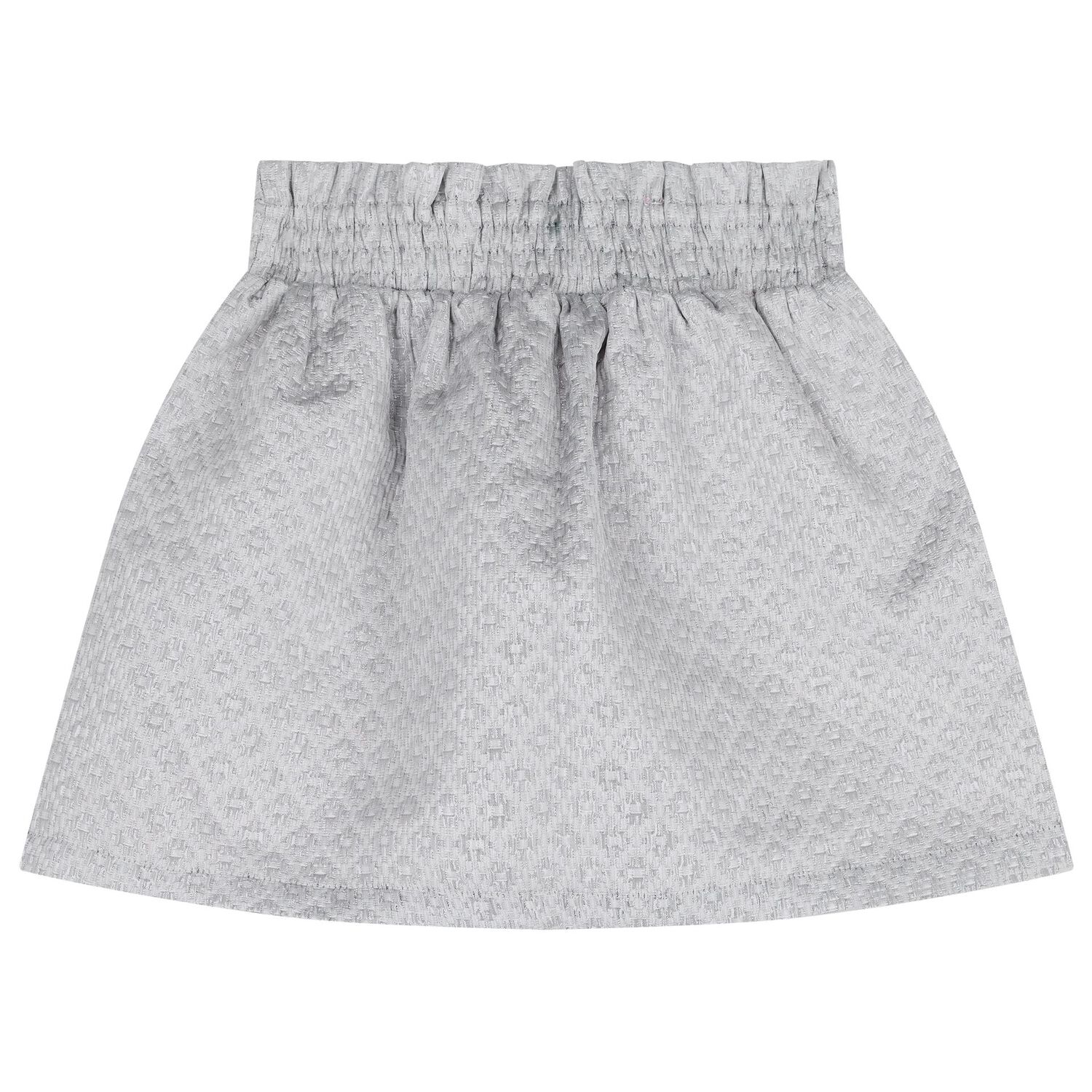 Girls Silver Jacquard Skirt, 1, hi-res