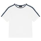 Boys Ivory & Navy Blue Shorts Set, 1, hi-res