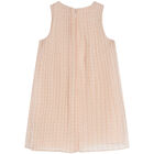 Younger Girls Pink Pleated Chiffon Dress, 1, hi-res