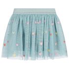 Girls Green Heart Tulle Skirt, 1, hi-res