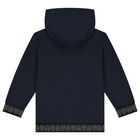 Boys Navy Logo Hooded Top, 1, hi-res