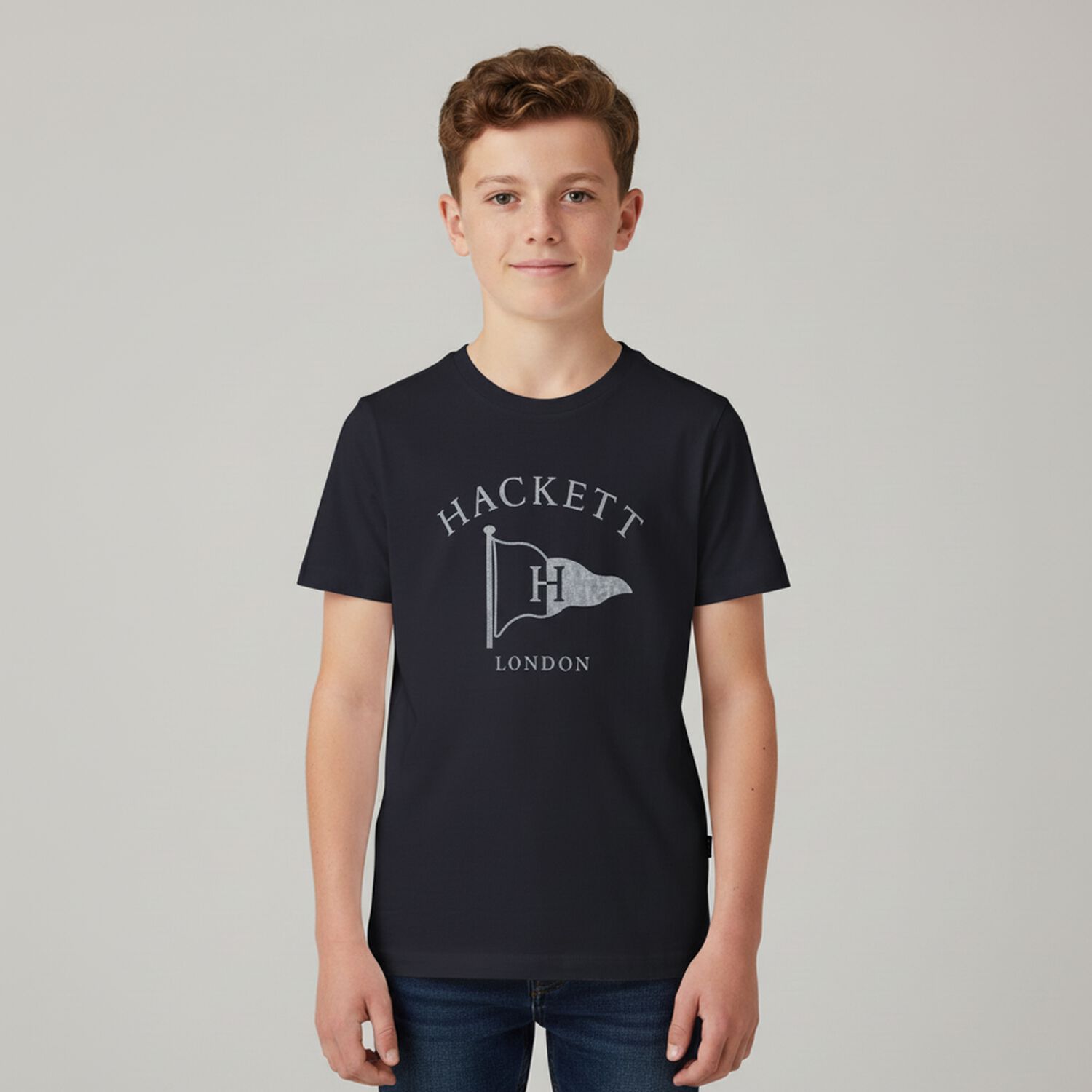 Boys Navy Blue Logo T-Shirt, 1, hi-res