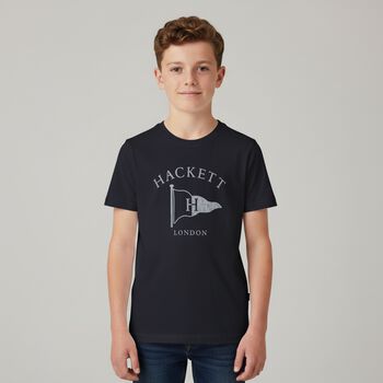 Boys Navy Blue Logo T-Shirt