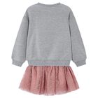 Girls Grey & Pink Bow Skirt Set, 2, hi-res