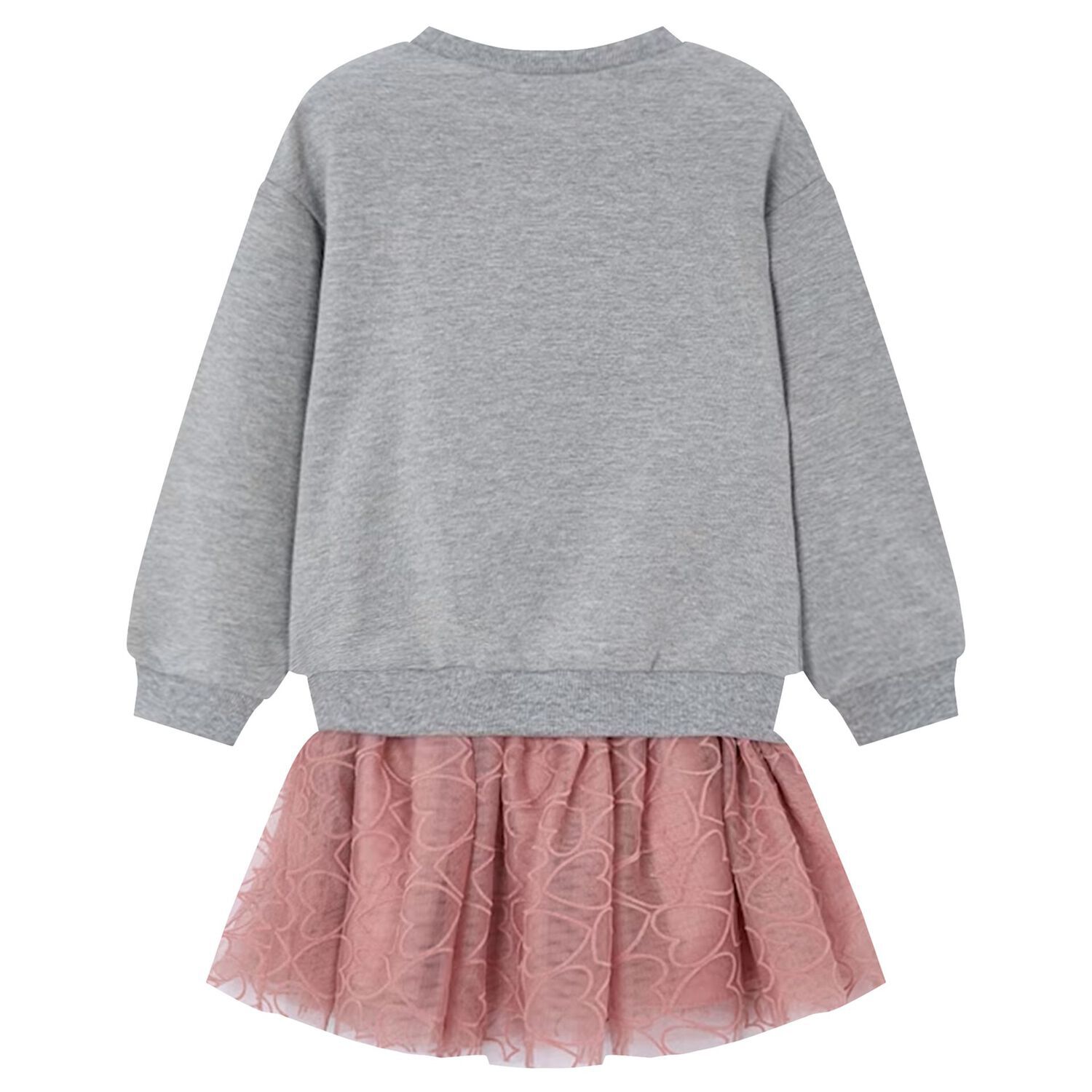 Girls Grey & Pink Bow Skirt Set, 2, hi-res