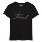 Girls Black Logo T-Shirt, 1, hi-res
