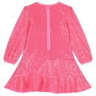 Girls Pink Embellished Sequin Dress, 1, hi-res