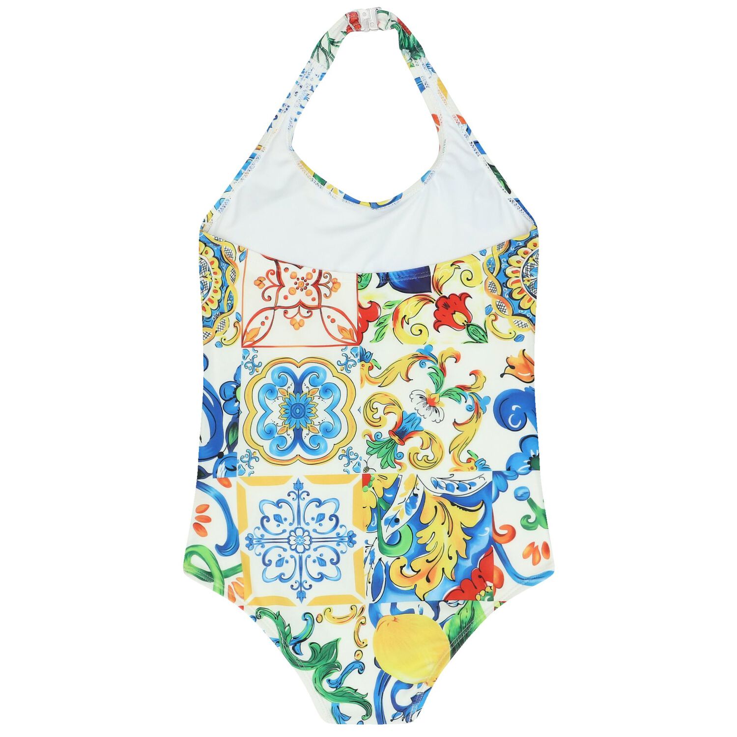 Girls Multi-Coloured Abstract Swimsuit, 1, hi-res