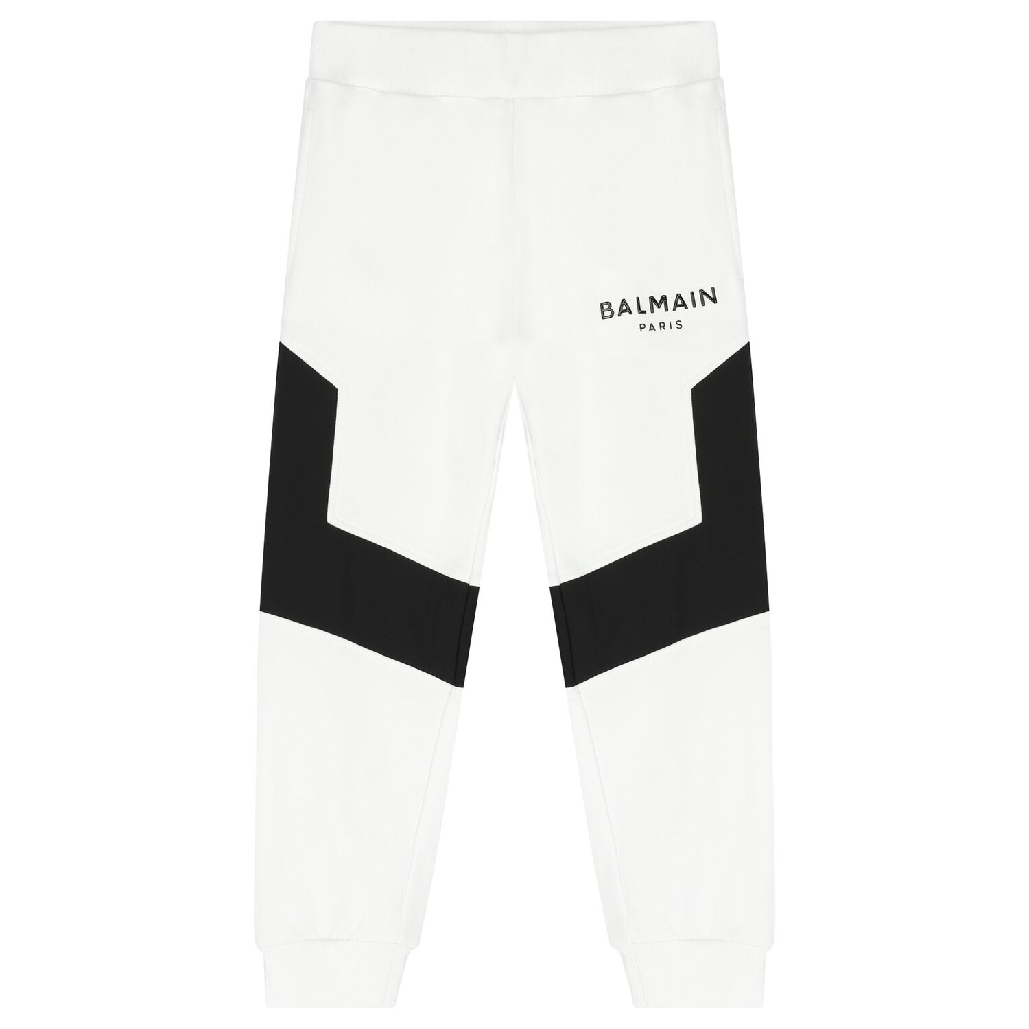 White & Black Logo Joggers, 1, hi-res