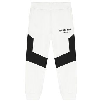 White & Black Logo Joggers