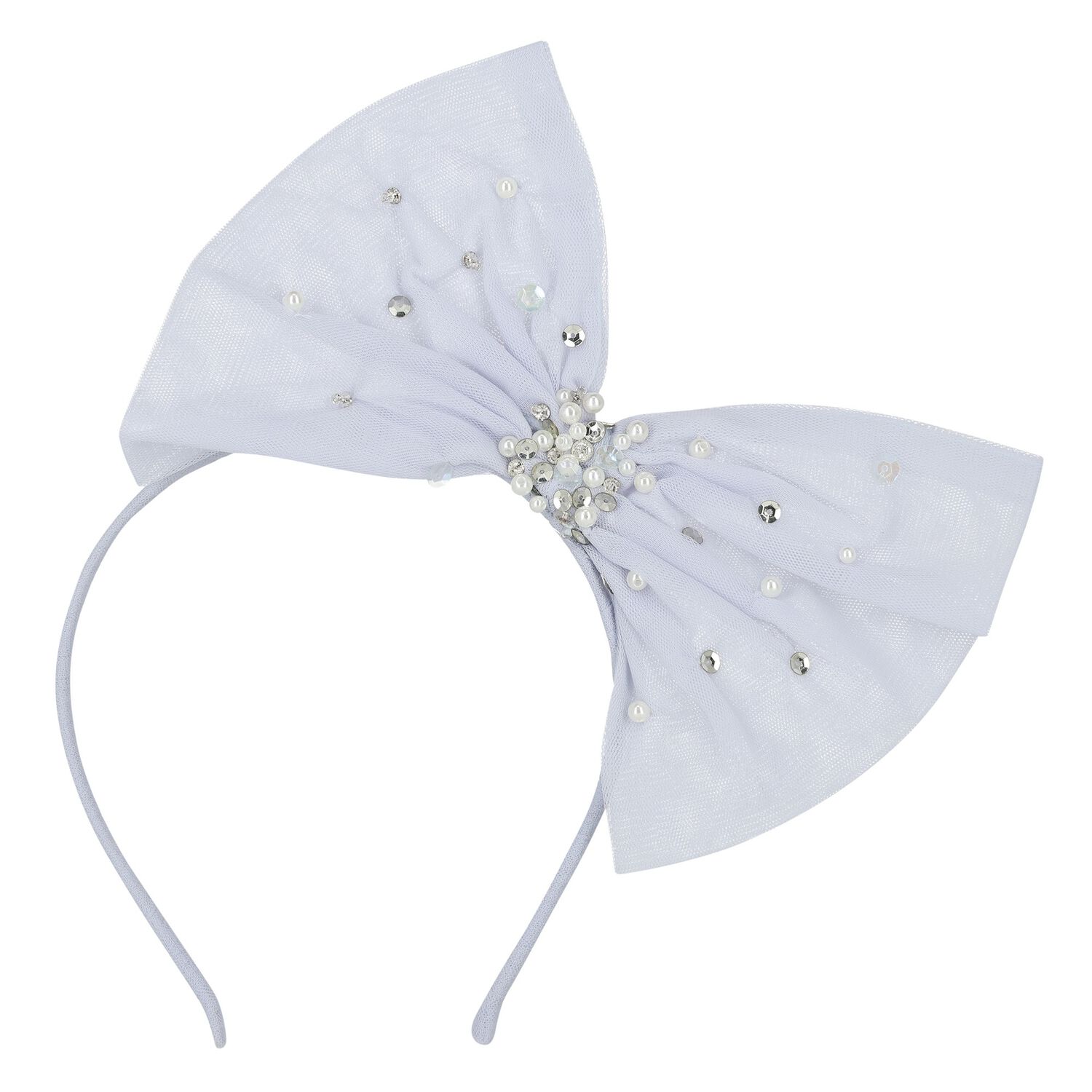 Girls Blue Tulle Headband, 1, hi-res image number null