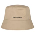 Baby Boys Beige & White Reversible Hat, 1, hi-res
